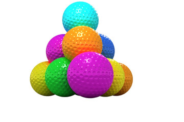 Colorful balls against white background
