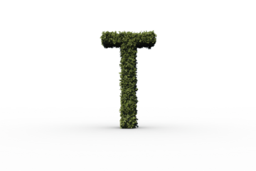 Letter t made of leaves