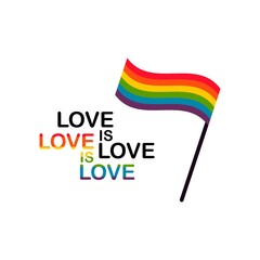 Web Flat icon with text pride month graphic element.