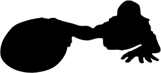 Rugby player reaching for ball