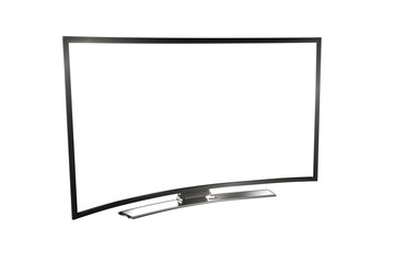 Flat screen television over white background