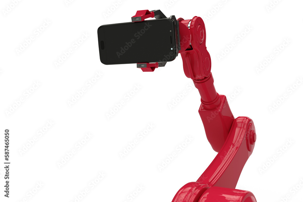 Aufkleber composite image of robot showing mobile phone