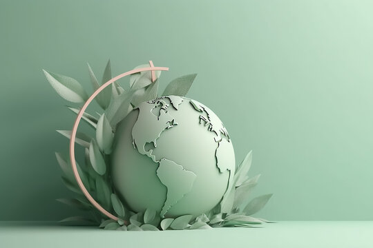 Save Earth Save Life. World Earth Day globe concept. Generative AI