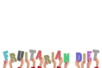 Hands holding up fruitarian diet