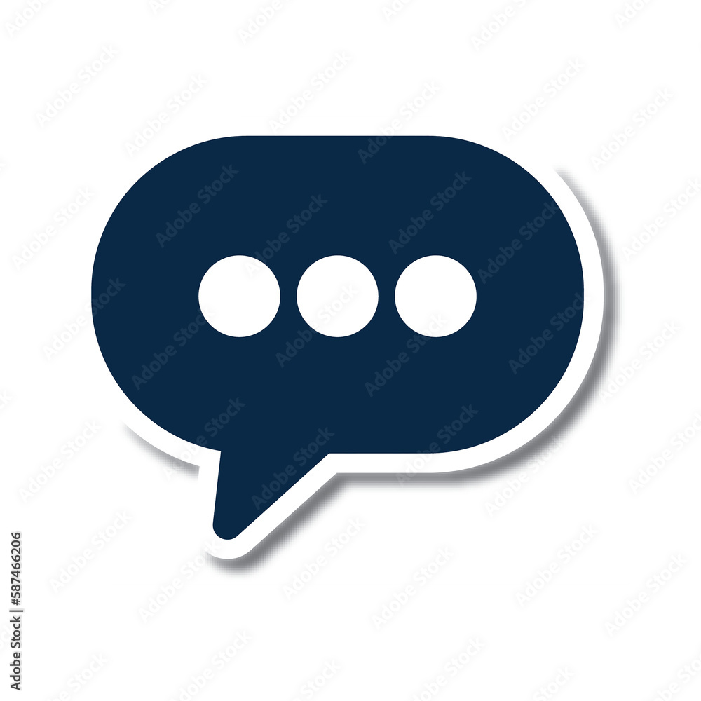 Aufkleber digitally generated image of message icon in blue color