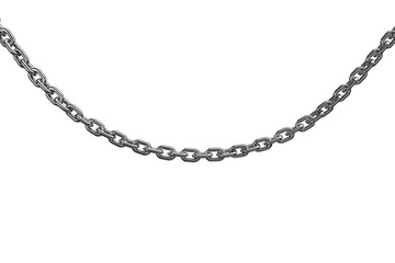 Close up 3d image of silver metal chain 