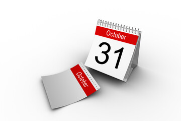 Last date of October month on calendar