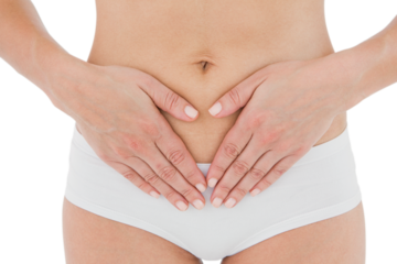 Fit woman with stomach pain 