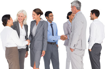 Business people speaking together 
