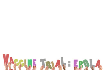 Hands holding up vaccine trial