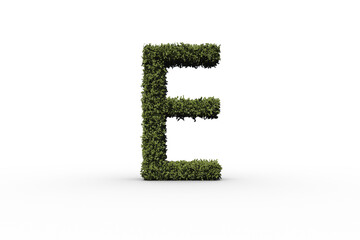 Letter e made of leaves