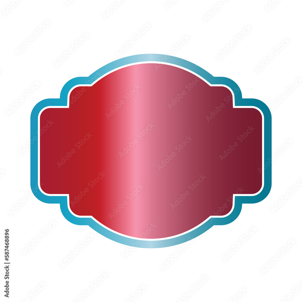Poster digital composite image of red frame with blue border