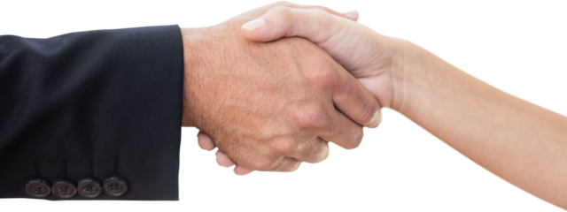 Man shaking hands with partner
