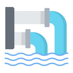 Water Pollution Flat Icon