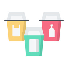 Trash Cans Flat Icon