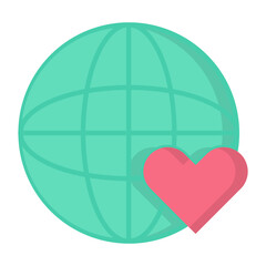 Planet Love Flat Icon