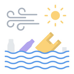 Water Pollution Flat Icon