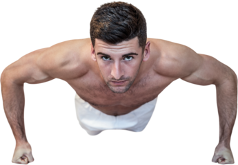 Man doing push up with clenched fist
