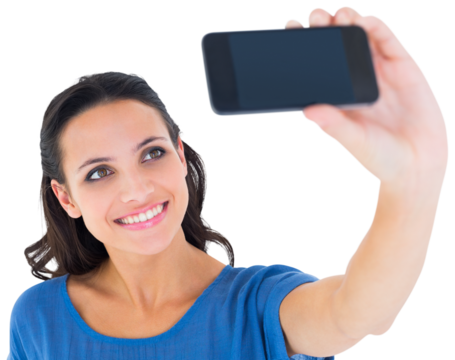 Pretty brunette taking a selfie