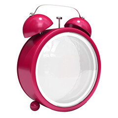 Empty red twin bell alarm clock