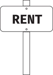Digitally generated image of rent sign