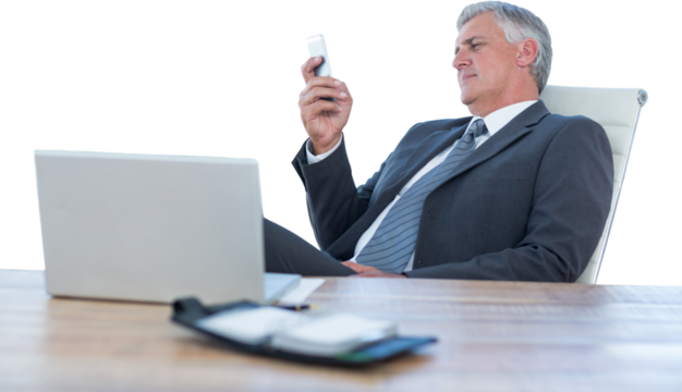 Businessman using his smartphone