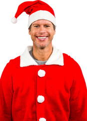 Smiling man in santa costume