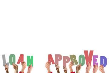 Hands holding up loan approved