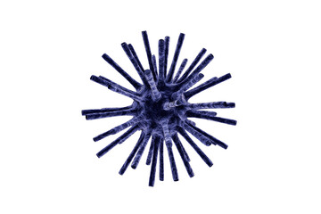 Blue coronavirus over white background