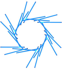 Modern futuristic hexagon shape geometric design in blue color graphic design element 