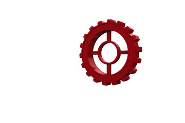 Close-up of red gear wheel