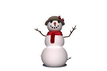 Digitally generated white snow woman