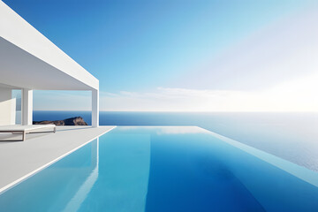 Fototapeta na wymiar Luxurious infinity pool villa