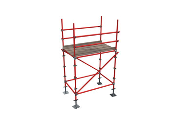 Three dimension image of red scaffolding