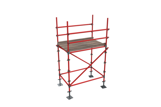 Three dimension image of red scaffolding