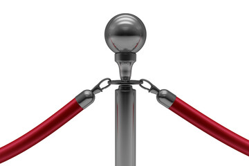 Metallic bollard of rope barrier