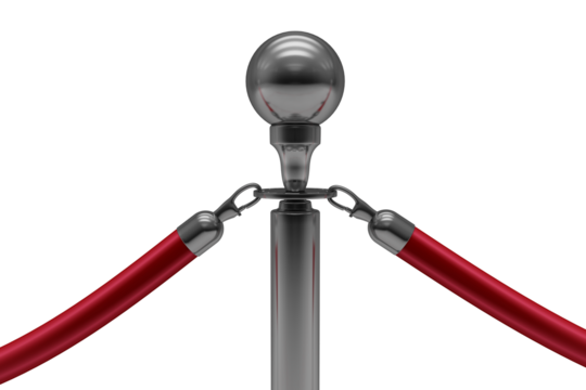 Metallic bollard of rope barrier - Powered by Adobe