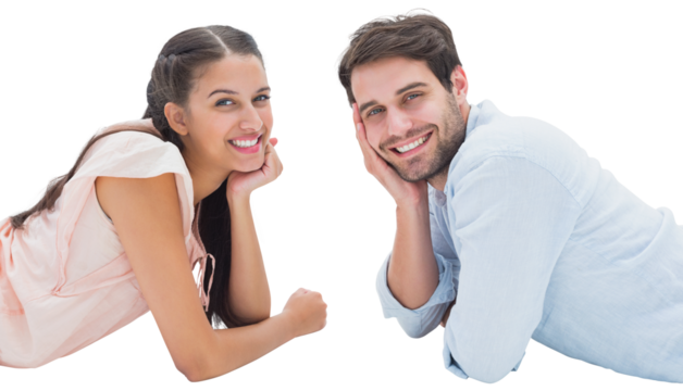 Attractive young couple smiling at camera