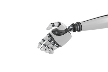 White color metallic robot hand
