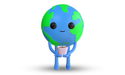 illustration of earth holding a plant