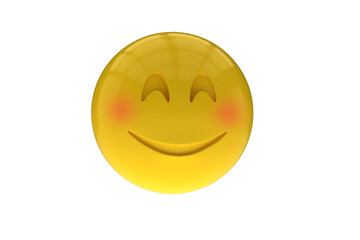 Three dimensional image of happy emoface