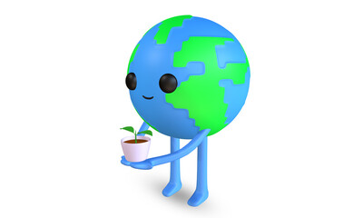 illustration of earth holding a plant