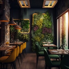 Fototapeta na wymiar Restaurant interior ai generative illustration