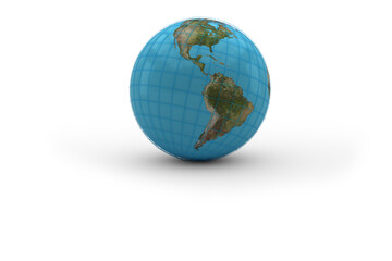 3D illustration of blue globe