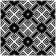 Dark background with abstract shapes. Black and white texture. Seamless monochrome repeating pattern for web page, textures, card, poster, fabric, textile.