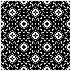 Grunge background with abstract shapes. Black and white texture. Seamless monochrome repeating pattern for web page, textures, card, poster, fabric, textile.