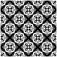 Grunge background with abstract shapes. Black and white texture. Seamless monochrome repeating pattern for web page, textures, card, poster, fabric, textile.