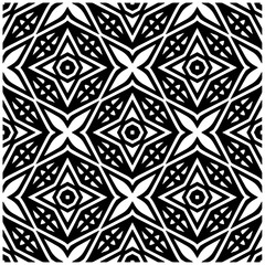 Grunge background with abstract shapes. Black and white texture. Seamless monochrome repeating pattern for web page, textures, card, poster, fabric, textile.