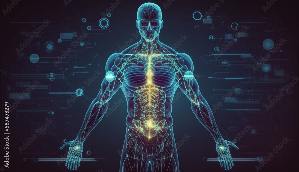 Wall mural hud element ui medical examination. display set of virtual interface elements
