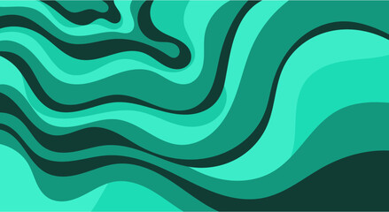 Abstract green tosca wavy pattern background texture in trendy color vector illustration